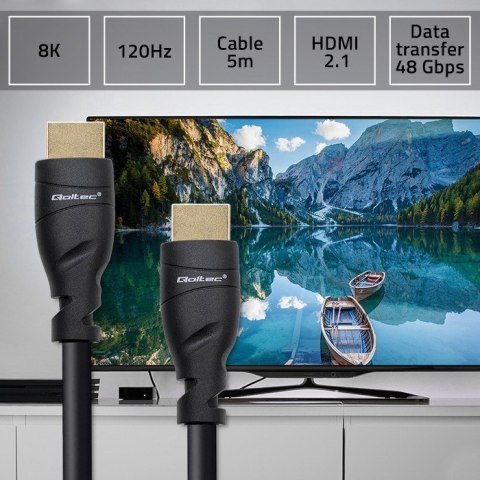 QOLTEC KABEL HDMI V2.1 ULTRA HIGH SPEED 8K | 60HZ | 26AWG | GOLD QOLTEC KABEL HDMI V2.1 ULTRA HIGH SPEED 8K | 60HZ | 26AWG | GOLD