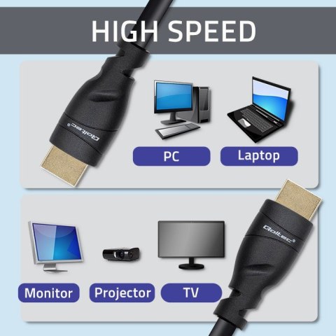 QOLTEC KABEL HDMI V2.1 ULTRA HIGH SPEED 8K | 60HZ | 26AWG | GOLD QOLTEC KABEL HDMI V2.1 ULTRA HIGH SPEED 8K | 60HZ | 26AWG | GOLD