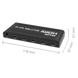 Qoltec QOLTEC ROZDZIELACZ SPLITTER 4XHDMI 4KX2K | 3.4GB/S