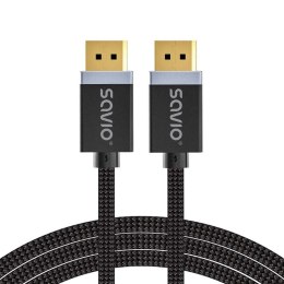 SAVIO SAVIO KABEL DISPLAYPORT M - DISPLAYPORT M, V1.4, 3M, CZARNY, CL-176