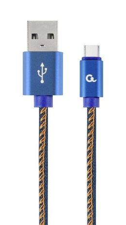 GEMBIRD GEMBIRD KABEL USB TYPE-C (METALOWE WTYKI, OPLOT NYLONOWY W KOLORZE DENIM - JEANS) 2M