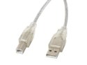 Lanberg Kabel Lanberg CA-USBA-12CC-0018-TR (USB 2.0 M - USB 2.0 M; 1,8m; kolor przeźroczysty)