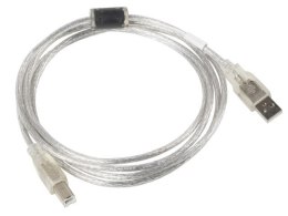 Lanberg Kabel Lanberg CA-USBA-12CC-0018-TR (USB 2.0 M - USB 2.0 M; 1,8m; kolor przeźroczysty)