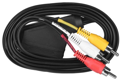 Kabel męski SAVIO CL-133 (SCART M - RCA x 3 M; 2m; kolor czarny) Kabel męski SAVIO CL-133 (SCART M - RCA x 3 M; 2m; kolor czarny)