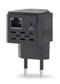 GEMBIRD GEMBIRD WIFI REPEATER MINI WNP-RP300-03-BK B/G/N300 + GNIAZDO RJ45, DO GNIAZDKA 230V, CZARNY